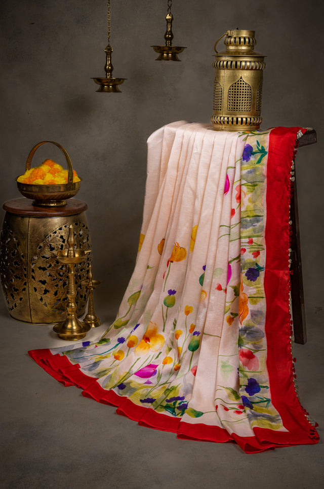 Hand Painted Bishnupuri silk