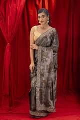 shimmer saree digital print 