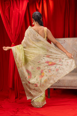  tissue organza saree with blouse