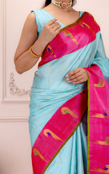 Gadwal Handloom Pure Silk turning borders AUS