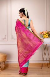 Gadwal Handloom Pure Silk turning borders AUS