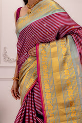 Gadwal Handloom Pure Silk long borders AUS