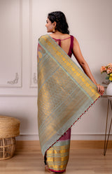 Gadwal Handloom Pure Silk long borders AUS