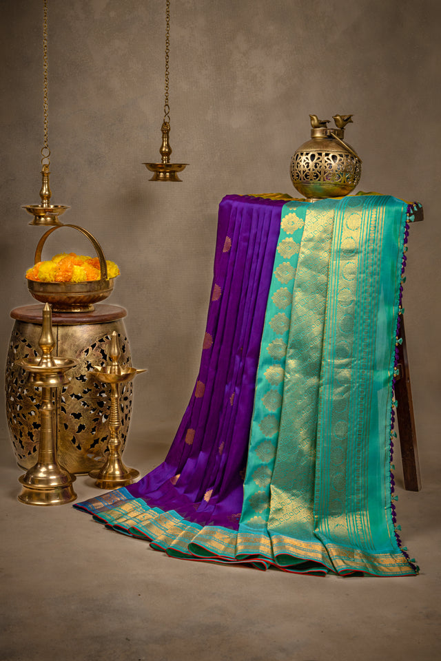  Gadwal handloom Pure Silk Ganga Jamuna 