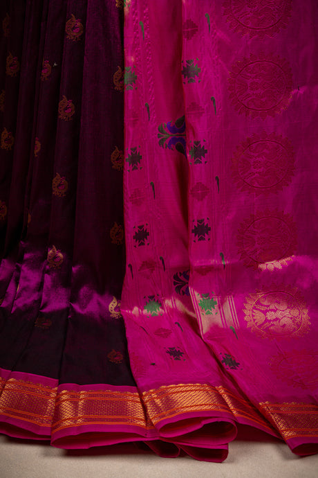 Maharani Paithani kadiyal Handloom Pure Silk