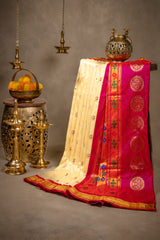 Maharani Paithani Kadiyal handloom Pure Silk 