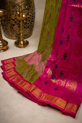 Maharani Paithani kadiyal Handloom Pure Silk