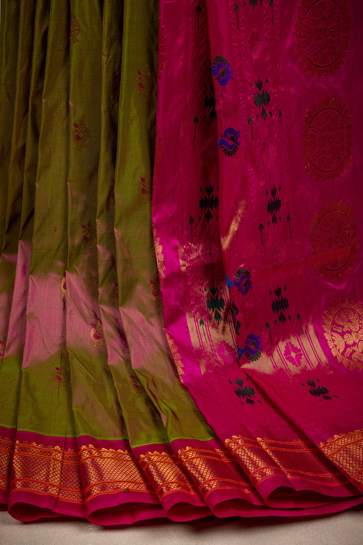 Maharani Paithani kadiyal Handloom Pure Silk