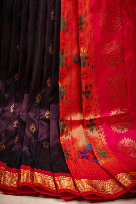 Maharani Paithani kadiyal Handloom Pure Silk