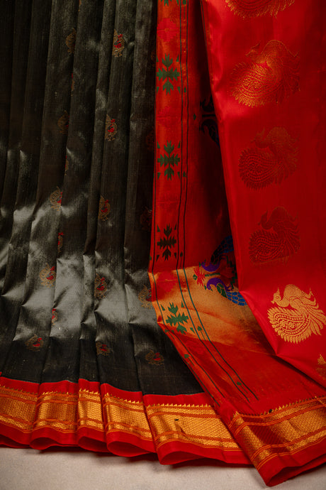 Maharani Paithani kadiyal Handloom Pure Silk