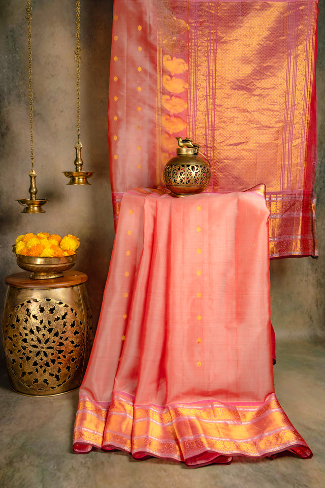 Seco Gadwal saree Onion Pink 