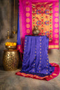 Maharani Paithani Handloom Kadiyal Pure Silk saree pink and blue combo