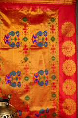 Maharani Paithani Handloom Kadiyal Pure Silk saree 