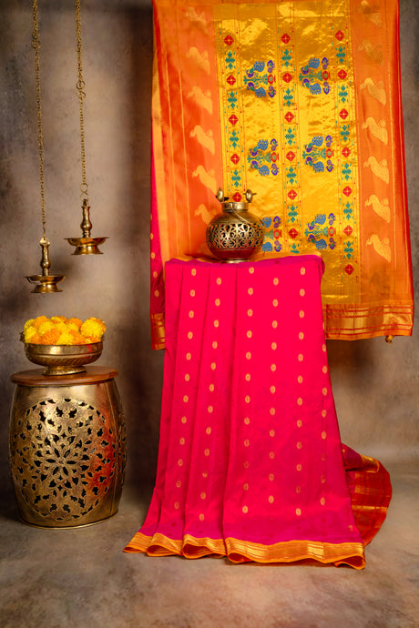 Maharani Paithani Handloom Kadiyal Pure Silk saree 