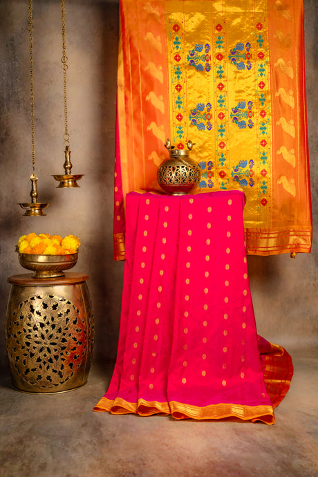 Maharani Paithani Handloom Kadiyal Pure Silk saree 