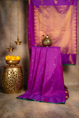 Gadwal Pure Silk saree Purple Temple