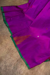 Gadwal Pure Silk saree Purple Temple