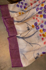 Hand Painted Tussar Silk