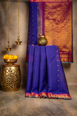 Seco Gadwal Purple With Rani Pink saree