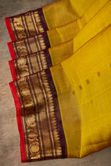 Seco Gadwal Yellow With Kokum Color saree