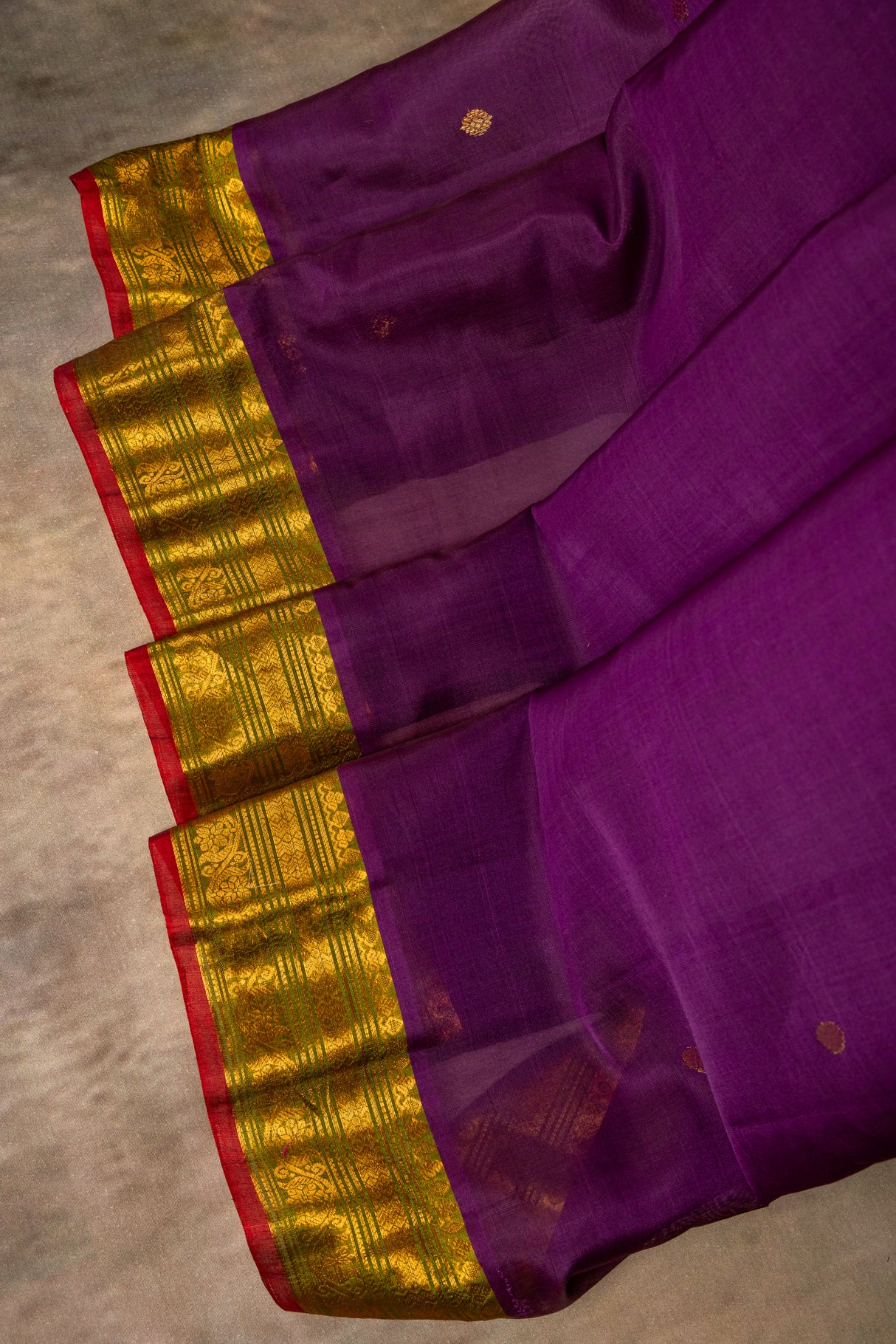 Seco Gadwal Purple With Olive Green saree