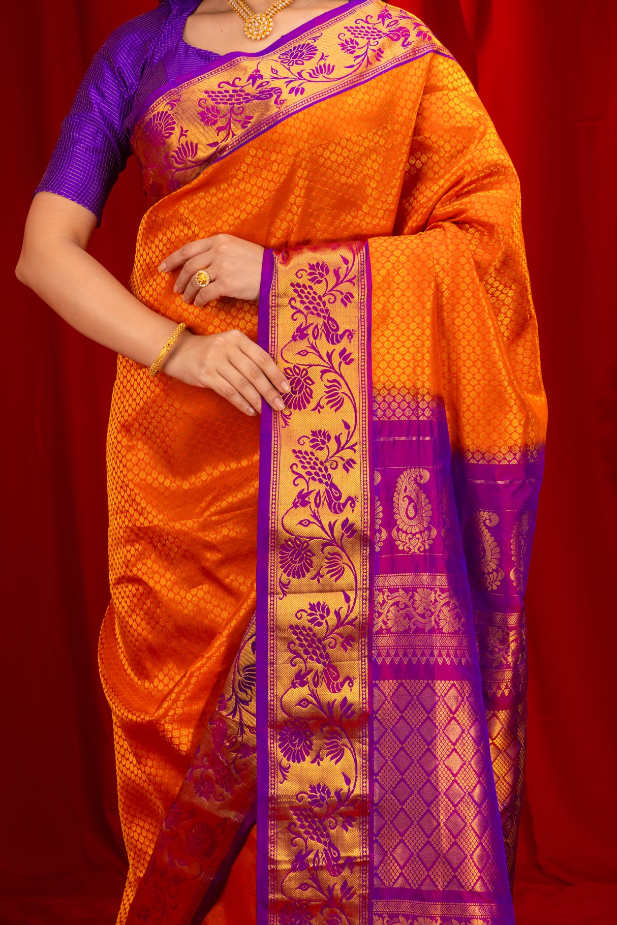 Kanchi Gadwal Handloom Pure Silk 