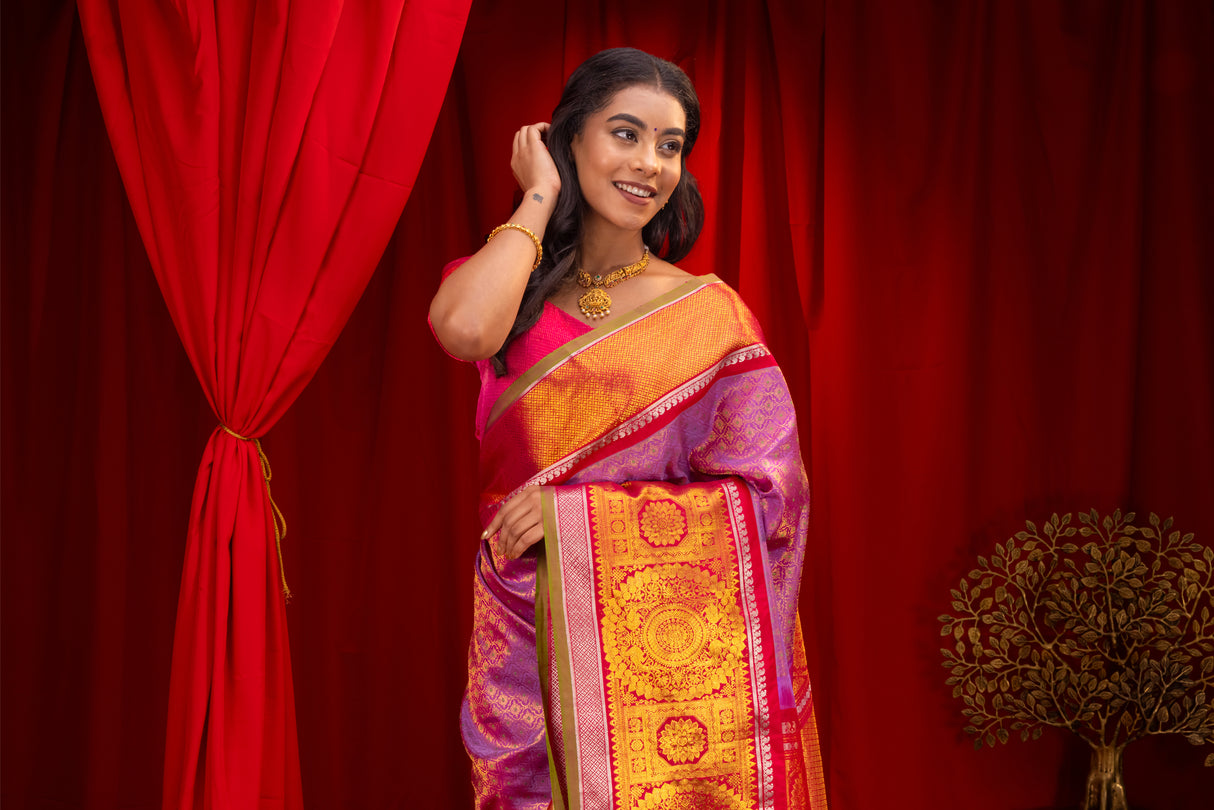 Kanchi Gadwal BROCADE Handloom Pure Silk