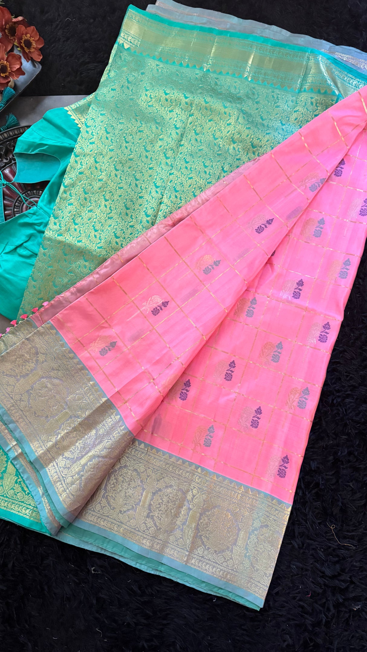 Pink Venkatagiri Pure SIlk Handloom
