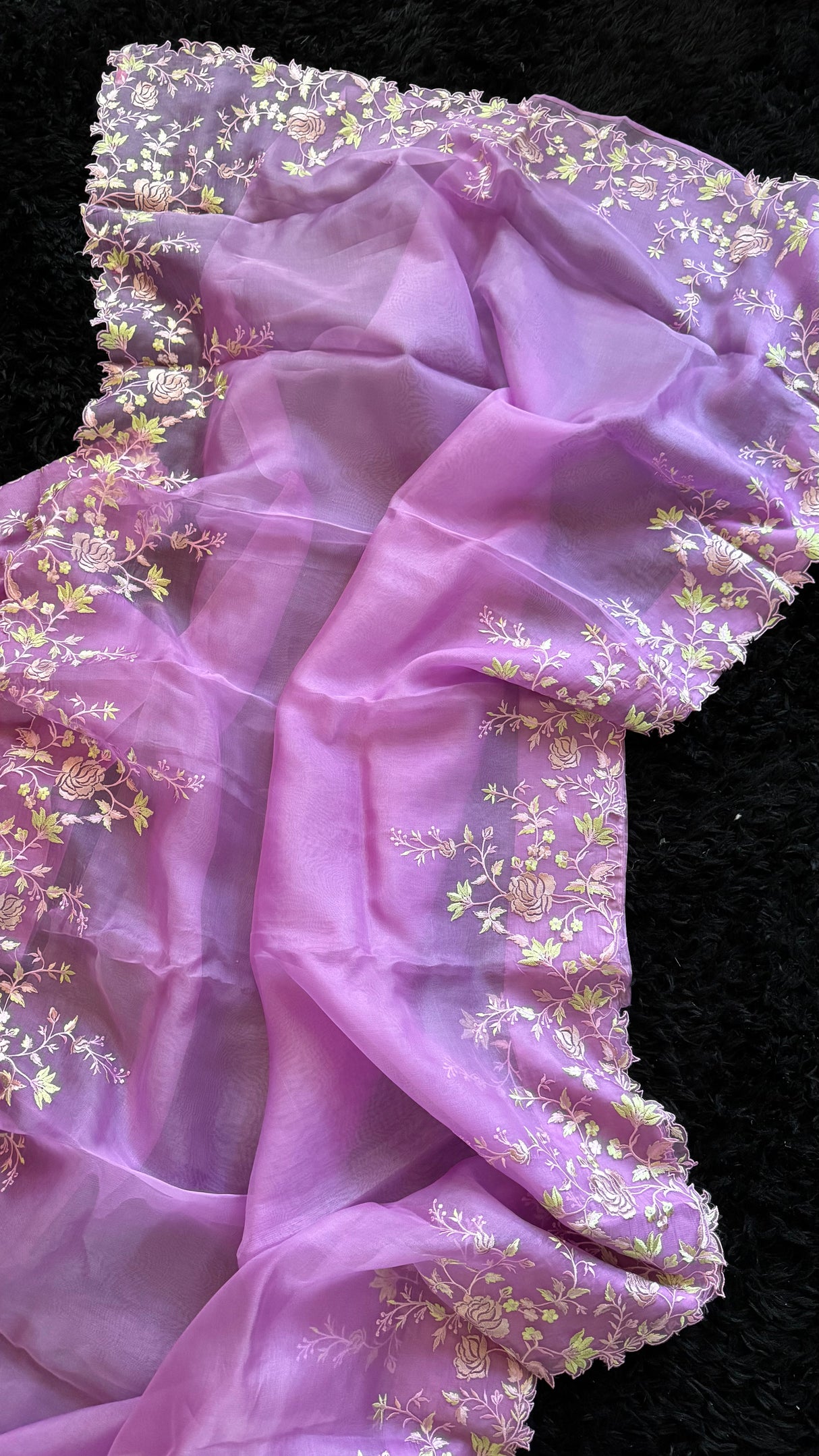 Lavender Embroidered Organza