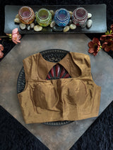 Brass Gold  Closed Shoulder Sleeveless Blouse 36