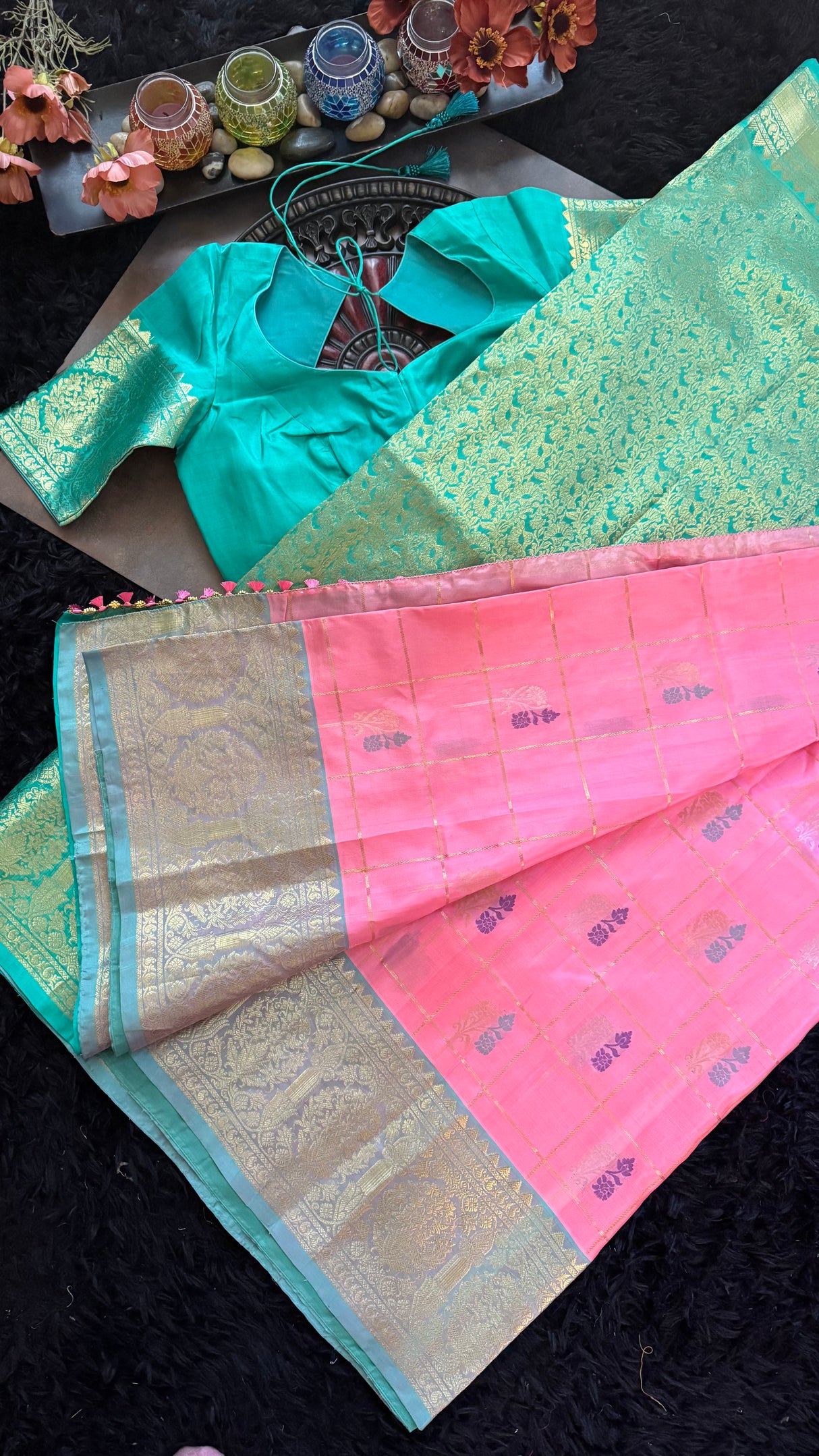 Pink Venkatagiri Pure SIlk Handloom