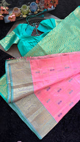 Pink Venkatagiri Pure SIlk Handloom