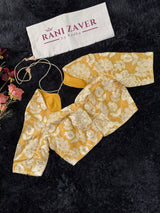 Mustard Yellow Chikankari Style Embroidered Blouse 38