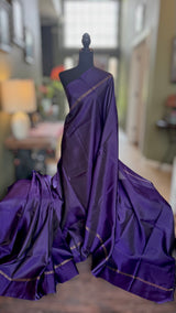 Deep Purple Kanchipuram Pure Silk Handloom