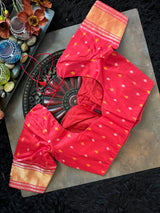 Red Leaf Ikkat Pure Silk Handloom