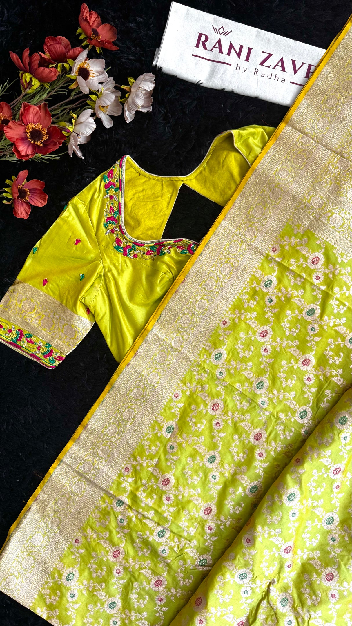 Parrot Green Pure Banaras Katan Silk