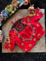Red Hand Embroidered Blouse 36