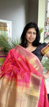 Pink Orange Dual Shade Kanchi Seco
