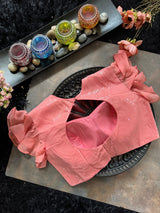 Peach Shaded Sequins Georgette