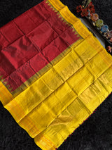 Maroon Yellow Ilkal Pure Silk