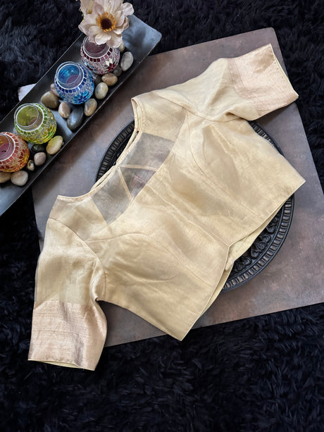 Beige Embroidered Banaras Kora