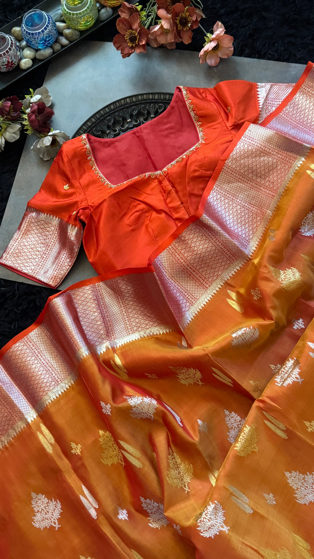 Rust Venkatagiri Pure SIlk Handloom