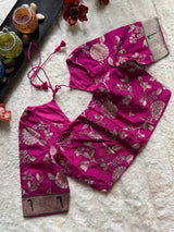 Pink embroidered Silk Blouse 38