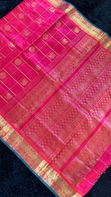 Red Pink mix Palam Pazhamum Silk Cotton Kanchipuram