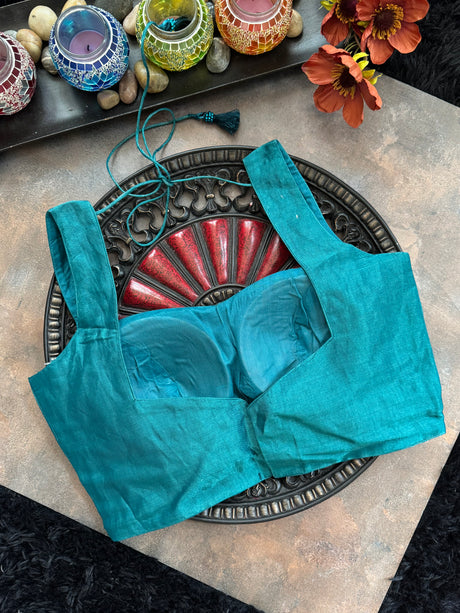 Teal Tissue Sleeveless Blouse 36