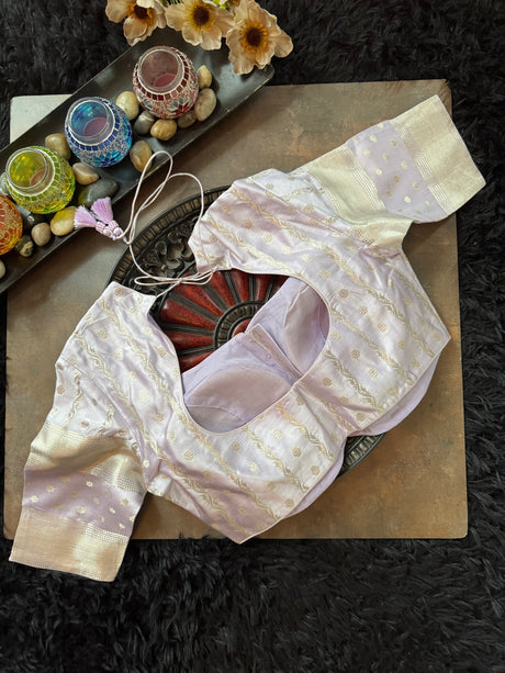 Red Lilac Banaras Raw Mango Silk