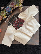 Ivory Vaira Ooosie Silk Leave Neck Blouse 38