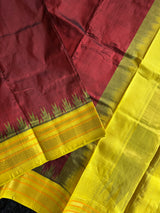 Maroon Yellow Ilkal Pure Silk