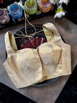 Light Gold Tissue Sleeveless Blouse 38