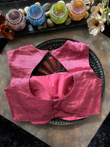 Onion Pink Tissue Closed Shoulder Sleeveless Blouse 38